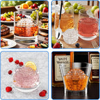 6 Chamber 1.83” 3D Crystal Round Ball Ice Cube Tray With Funnel,Large Circle Ice Molds Silicone Fun Shapes Whiskey Sphere Ice Tray,For Chilling Whiskey,Cocktails,Bourbon,Brandy and Beverages