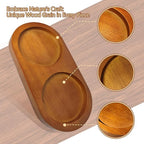 Hion Salt and Pepper Mill Tray, Rubberwood, Salt & Pepper Grinder Accessories（Inner Dia 2.76 inch / 7cm）fit many Mills & Shakers