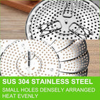 Vegetable Steamer Basket for Cooking 304 Stainless Steel Veggie Food Steamer Basket, Folding Expandable Steamers to Fit Various Size Pot (5.9" to 10")