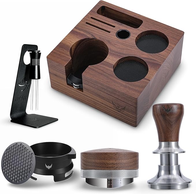 54mm Breville Accessories For Espresso Machine Tamper Kit 6pcs Tamp Station, Coffee Tamper, Distributor Tool, Portafilter Funnel, Puck Screen and WDT Stirrer Tool