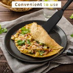 Dioycli Silicone Spatulas for Cooking Heat Resistant Pancake Spatula, Non Stick Long Omelette Spatula Turner Bpa Free 2 Pieces for Crepes Egg Burgers Pizza Cookie（Black）