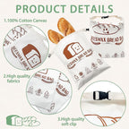 Beeswax Bead Bags, 2 Pack XL Reusable Bread Bags for Homemade Bread, Cute Design Linen Food Storage for Sourdough Homemade Loaf