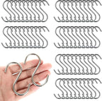RHBLME 100 Pack S Hooks - 2.8 Inch Small Heavy Duty Stainless Steel S Hooks for Hanging Jeans, Cooking Utensils, Potted Plants, etc