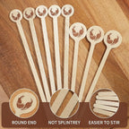 100Pcs Coffee Stirrers- 7.1 Inch Coffee Stir Sticks, Natural Wooden Coffee Stirrers With Round Ends, Disposable Biodegradable Cafe Grade Wood Beverage Mixer for Coffee Cocktails Milk Tea