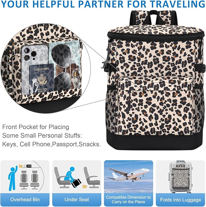 Cooler Backpack 33 Cans Backpack Coolers Insulated Leak Proof Soft Beach Cooler Bag for Men Women Ice Chest Backpack Camping Hiking Picnic Travel Cooler Lunch Backpack