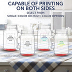 DISCOUNT PROMOS Custom Libbey Mason Jars w/Handles 16 oz. Set of 100, Personalized Bulk Pack - Traditional style, High standard - Red