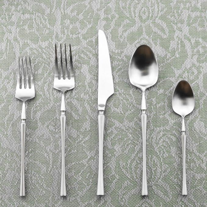 Gugrida Unique & Beautiful Flatware Set - 20 Piece Iridescent Silverware Sets | 18/10 Stainless Steel Reusable Cutlery Set | Utensils Service For 4 with Dessert Fork, Knife, Spoon, Dinner Fork