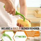 Spring Chef Premium Swivel Vegetable Peeler, Soft Grip Handle and Ultra Sharp Stainless Steel Blades - Perfect Kitchen Peeler For Veggie, Fruit, Potato, Carrot, Apple - Green