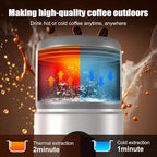 Portable Coffee Machine w/ 2 Rechargeable Batteries, 8 Cups, 20bar, USB-C, Espresso coffee Maker for Camping Travel Office, Ground & Capsule Compatible