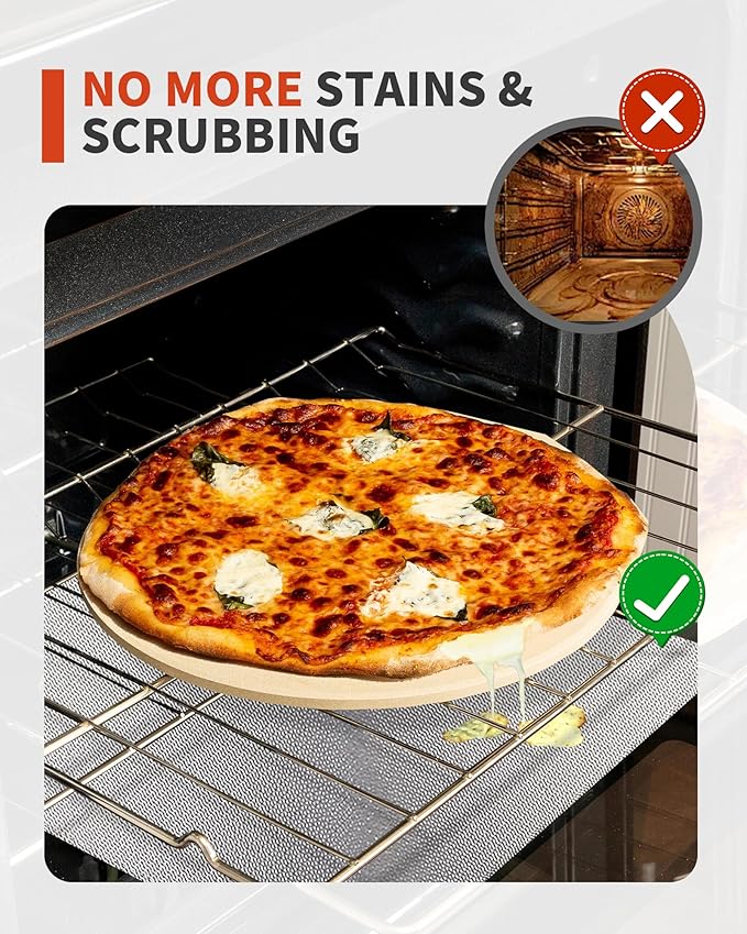 Oven Liners for Bottom of Oven - 2 Pack Large Heavy Duty Oven Mats, 17"x 25" Reusable Matt Liner for Electric, Gas, Toaster Ovens & Grills, BPA & PFOA Free, Kitchen Essentials, Silver