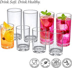Amazing Abby Liberty 10-Ounce and 16-Ounce Tumblers (Set of 8), Drinking Glasses, Reusable Cups, BPA-Free, Shatter-Proof, Dishwasher-Safe (Made of Plastic, NOT Glass)