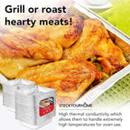 Stock Your Home Aluminum Pans 9x13 Disposable Foil Baking Pans (Pack Of 100) - Half Size Steam Table Deep Pans - Tin Foil Pans Great for Cooking, Heating, Storing, Prepping Food