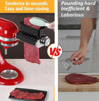 3 Thickness Adjustable Meat Tenderizer Attachment for Kitchenaid Mixers,Steak Cuber Processor Accessories for Kitchen aide,Dishwasher Safe, Black
