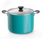 Cook N Home Nonstick Stockpot with Lid 10.5-Qt, Professional Deep Cooking Pot Cookware Canning Stock Pot with Glass Lid, Turquoise