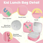 Kids Bento Lunch Box with 12oz Soup Thermo, Kids Leakproof Lunch Food Container with 4 Compartments, Insulated Lunch Bag & Water Cup for Girls Boys to School Travel