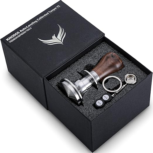 54mm Espresso Tool Set for Breville Machines – Walnut Espresso Organizer, Spring Loaded Self Leveling Tamper, Distribution Tool, WDT Stirrer & Precision Scale
