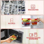 M MCIRCO 24-Piece Glass Food Storage Containers with Locking Lids,Glass Meal Prep Containers Set - Airtight Lunch Containers, Microwave, Oven, Freezer and Dishwasher, Red