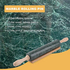 Koville Marble Rolling Pin, Non-Stick Stone Dough Roller, Rolling Pin for Baking,Pasta, Dumpling, Ravioli, Fondant,Pie Crust, Kitchen Baking Pastry Tools
