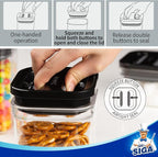 MR.SIGA 6 Piece Airtight Food Storage Container Set, BPA Free Kitchen Pantry Organization Canisters, One-handed Kitchen Storage Containers for Cereal, Spaghetti, Pasta, Black