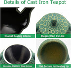 Cast Iron Tea Kettle, Japanese Tetsubin Teapot Coated with Enameled Interior, Durable Cast Iron Teapot with Stainless Steel Infuser for Stovetop Safe(1000ml/34oz)