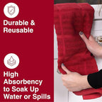 All-Clad Solid Kitchen Towel: Highly Absorbent, Super Soft Long Lasting - 100% Cotton, 17"x30" Tea Towel for Cleaning & Drying Dishes, Pans, Glassware, or Countertops, (1-Pack), Chili