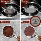 WDT Tools Espresso Puck Screen, 58mm Espresso Accessories Kit - 150μm Puck Screen Set, 0.25mm 316 Stainless Steel 8 Needles Coffee Distribution Stirrer, 58mm Portafilter Dosing Ring for Barista Black