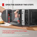 TOSHIBA ML4-EM12PA(BS) Countertop Microwave Oven with Stylish Design As Kitchen Essentials, Smart Sensor, 13 Auto Menus&Mute Function, 1.2 Cu Ft with 12.4" Turntable, 1000W, Black Stainless Steel
