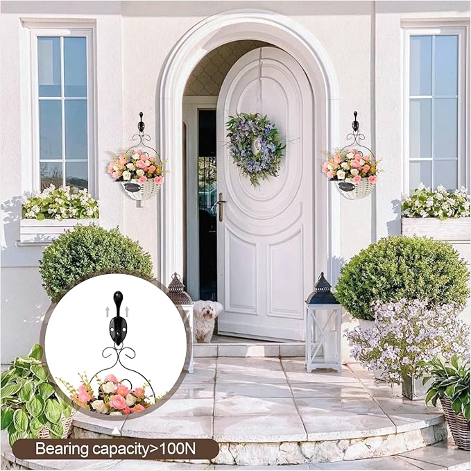 Coat Hooks, 16 Pack Black Metal Heavy Duty Screw-in Wall Hooks for Closet, Backpack, Bag, Clothes - Mounted Door Hooks for Classroom, Cubby Organization