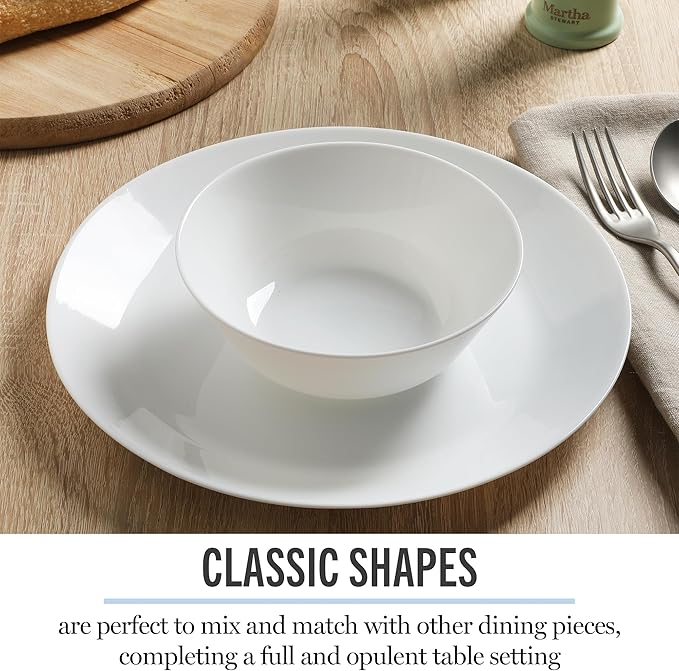 Martha Stewart Opalton 6 Piece 6 Inch Bowls, Lightweight Chip and Break Resistant Soup/Cereal Bowl