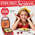 Egg Bite Maker with 2 Silicone Egg Molds for Breakfast Sandwiches, Breakfast Maker, Omelet Pan, Healthy Snacks or Desserts, Red