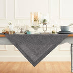 Solino Home Linen Cloth Tablecloth 52 x 52 Inch - 100% Pure Linen Chambray Black Square Tablecloth - Athena, Machine Washable Table Throw for Summer, Fall, Autumn, Halloween