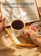 Sweese Porcelain Coffee Mugs - 16 Ounce (Top to the Rim) for Coffee, Tea, Cocoa, Set of 4, Beige