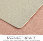 MOSAYT Vinyl Placemats Set of 8, Heat Resistant Place Mats 100% Waterproof Washable & Wipeable Faux Leather Reversible Table Mats for Kitchen Dining Party Indoor Outdoor, 12" x 17", Beige/Pink