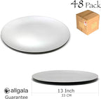 allgala 13-Inch 48-Pack Case Lot Heavy Quality Round Charger Plates-Brushed silver-HD80822