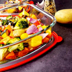 9×9in Square Glass Baking Dish with lid, 2.6QT Deep Square Glass Baking Pan, Microwave and Oven Safe