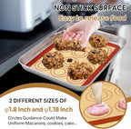 P&P CHEF 9.7 Inch Silicone Baking Mats, 2 Pcs Reusable Silicone Oven Mat, Non Stick Baking Supplies for Macaroon Pastry Bread Dough Cookie, Fits Well with Sheet Pan, Healthy & Easy Clean