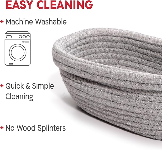 Cotton Rope Banneton Bread Proofing Basket Set, Oval & Round Bread Baskets with Liners & Covers for Artisan Bread Baking, Sourdough Bread Baking Supplies