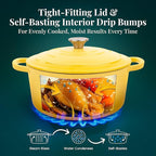 Larder & Vine Enameled Cast Iron 5.7qt Dutch Oven Pot with Lid | Bread Baking | Compatible on All Cooktops & Oven Safe to 500° F | Great for Sourdough Bread | Limoncello