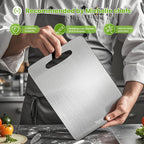 New Titanium Cutting Board-100% Pure Titanium Cutting Boards For Kitche,Easy to clean, Double-sided food-grade Cutting Board For Meats, Fruits And Vegetables（18 * 12）