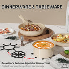 23 Pcs Pots and Pans Set Non Stick, Ceramic Cookware Set Non Toxic with Detachable Handles, Healthy Induction Cookware Oven Safe RV Kitchen Set, PFAS PFOA & PTFE Free, Taupe