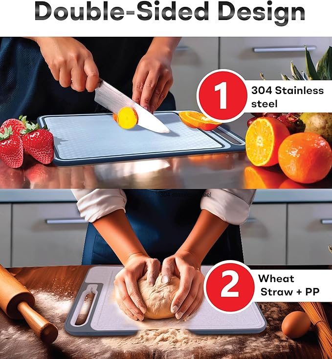 Stainless Cutting Board - Stainless Cutting Boards for Kitchen - Metal Cutting Boards - Stainless Steel Cutting Board - Tabla de Cortar de Acero Inoxidable - Steel Chopping Board