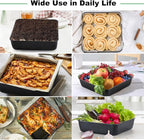 TeamFar Square Baking Pan, 8 inch Coated Square Cake Brownie Lasagna Pan with Stainless Steel Core & Non Stick Coating, for Baking Roasting Serving, Non-Toxic & Oven Safe, One Piece Design & Deep Wall