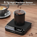 Ultrean Mini Coffee Scale with Timer, Rechargeable Espresso Scale, 2kg/0.1g Accurate Scale for Espresso and Pour-Over Coffee, Portable Digital Kitchen Scale with 3 Brewing Modes