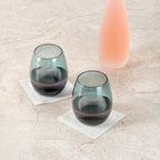 Restaurantware-Vetri 15 Ounce Wine Glasses, 6 Dishwashable Stemless Wine Glasses - No Lead, Durable, Blue Glass Stemware, For Home, Bar, Or Restaurant, Serve Merlot, Chardonnay, Or Bordeaux