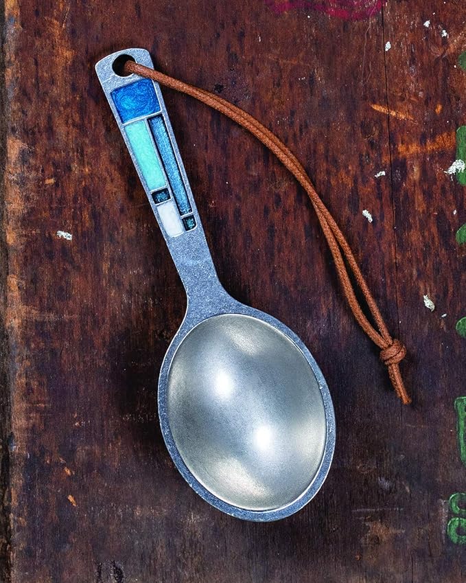 DANFORTH “Riversong/Cascade” Coffee Scoop, Pewter Metal Coffee Scoop for Ground Coffee, Cocoa Powder, Loose Tea & More, Food Safe & Lead Free, Made in the USA, Gift-Ready Packaging, 5.5” L x 1 Tbsp