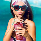 Laguna Plastic Drinking Glasses, Premium Quality Durable BPA-Free Water Tumblers, Dishwasher-Safe, Stackable Cups in Assorted Colors, 18 oz Set of 6