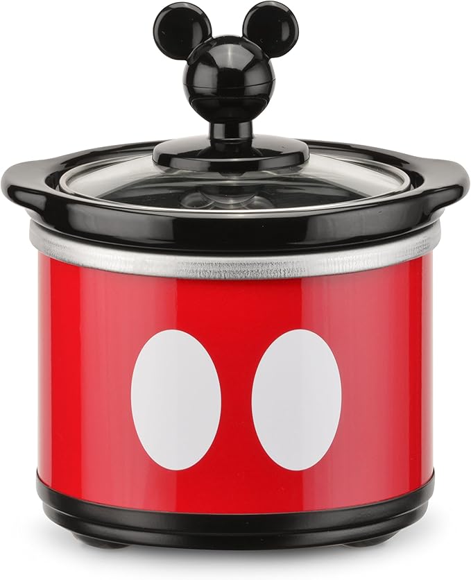 Disney DCM-502 Mickey Mouse Oval Slow Cooker with 20-Ounce Dipper, 5-Quart, Red/Black