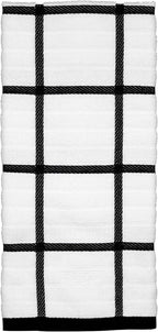 All-Clad Checked Kitchen Towel: Highly Absorbent, Super Soft Long Lasting - 100% Cotton, 17"x30" Tea Towel for Cleaning & Drying Dishes, Pans, Glassware, or Countertops, (1-Pack), Black