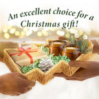 myHomeBody Christmas Tree Wicker Basket, Decorative Snack Tray, Appetizer Serving Tray and Platters, Set of 2
