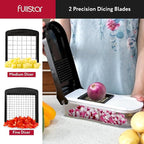 Fullstar Mandoline Slicer for Kitchen - Vegetable Chopper, Onion Potato Food Veggie Fruit Slicer and Cutter with Container, Kitchen Gadgets & Accessories, Home Essentials (10-in-1, White/Black)